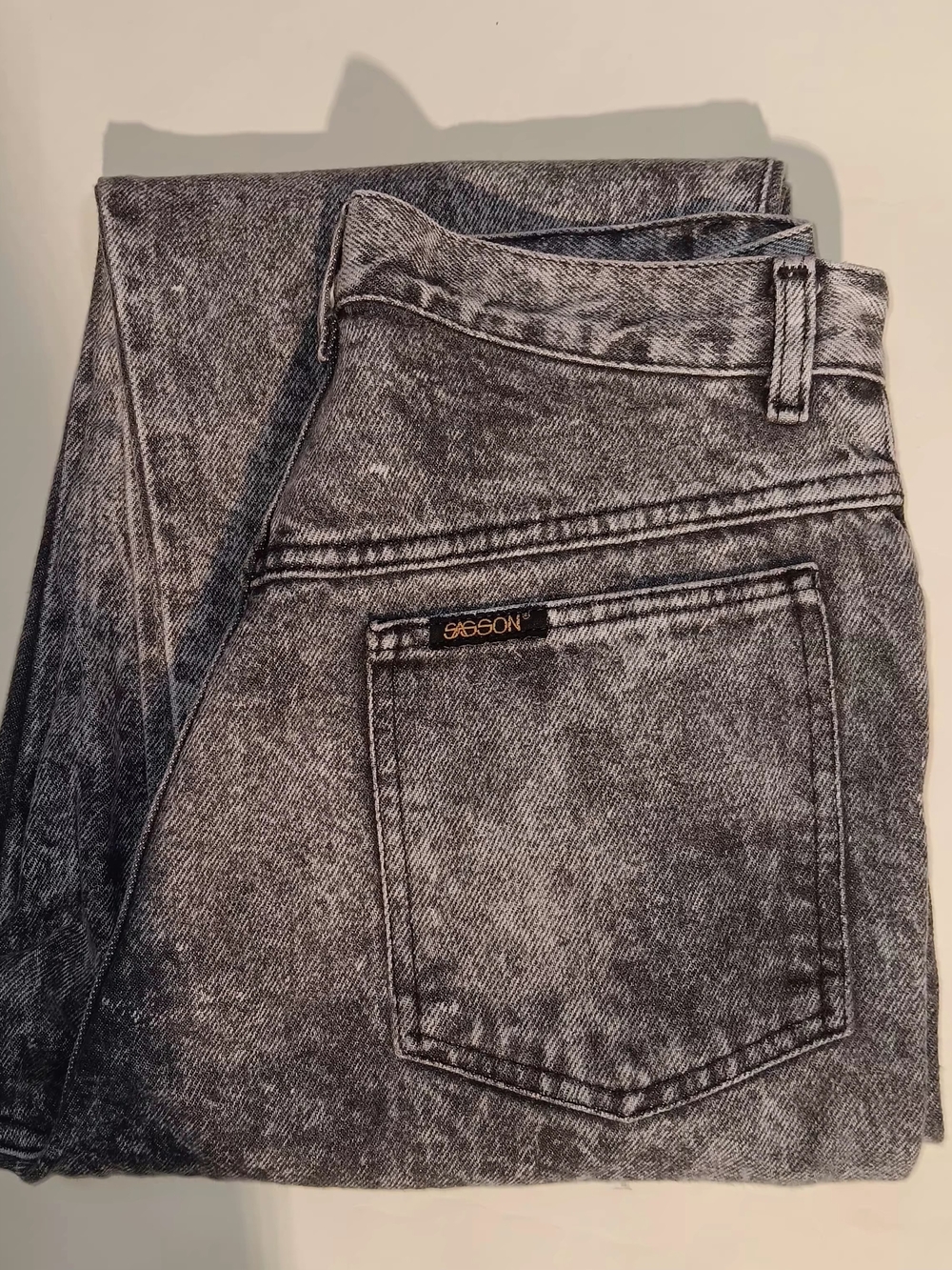 Sasson 80s Jeans Women's High Rise Acid Wash Black Denim